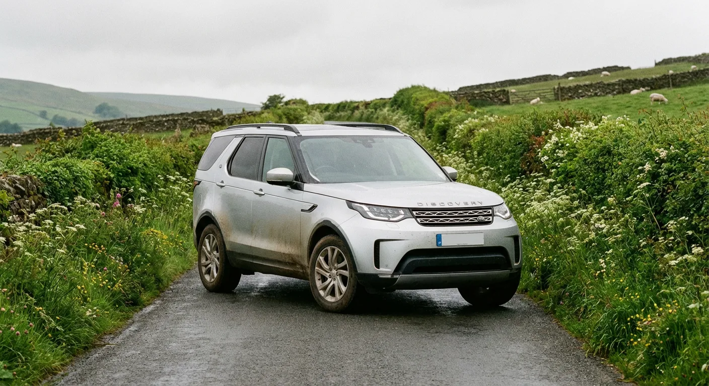 Land Rover Discovery on a British country road